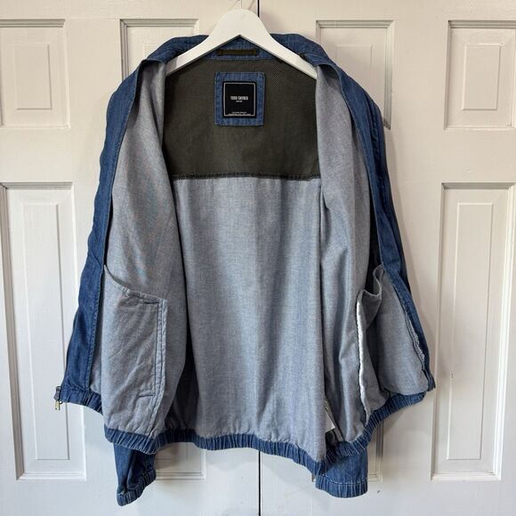 Todd Snyder Easy Going Release Denim Club Jacket Men’s XXL Zipper Bomber Blue - Picture 4 of 15